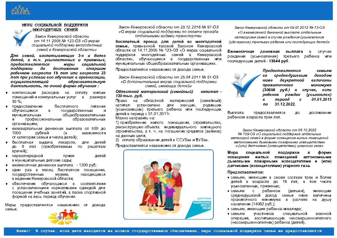 Меры социальной поддержки семьям с детьми